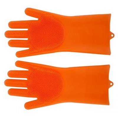 Hot Household Silicone Rubber Dish Washing Gloves Reusable Heat Resistant For Cleaning