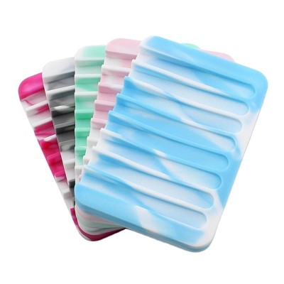 Factory Wholesale Silicone Soap Dish Bathroom Skid Resistant Soap Holder Waterfall Soap Holder for Shower